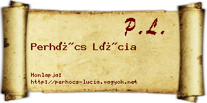 Perhócs Lúcia névjegykártya